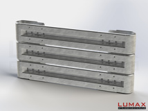 LR-D-3-960-GB-200 - 2,00 m, LUMAX-Rail-Bausatz zum Dübeln auf Beton, 3-holmig, Kopfstücke Profil B