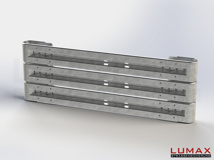 LR-D-3-960-GB-280 - 2,80 m, LUMAX-Rail-Bausatz zum Dübeln auf Beton, 3-holmig, Kopfstücke Profil B