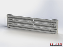 LR-D-3-960-GB-380 - 3,80 m, LUMAX-Rail-Bausatz zum Dübeln auf Beton, 3-holmig, Kopfstücke Profil B