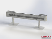 LR-B-1-755-GB-230 - 2,30 m, LUMAX-Rail-Bausatz zum Betonieren, 1-holmig, Kopfstücke Profil B