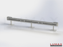 LR-B-1-755-GB-480 - 4,80 m, LUMAX-Rail-Bausatz zum Betonieren, 1-holmig, Kopfstücke Profil B