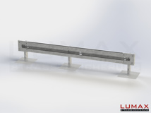 LR-B-1-640-GL-332 - 3,32 m, LUMAX-Rail-Bausatz zum Betonieren, 1-holmig, LR-Kopfstücke
