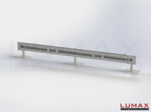LR-B-1-640-GL-432 - 4,32 m, LUMAX-Rail-Bausatz zum Betonieren, 1-holmig, LR-Kopfstücke