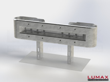 LR-B-1-640-GB-130 - 1,30 m, LUMAX-Rail-Bausatz zum Betonieren, 1-holmig, Kopfstücke Profil B