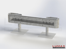 LR-B-1-640-GB-180 - 1,80 m, LUMAX-Rail-Bausatz zum Betonieren, 1-holmig, Kopfstücke Profil B