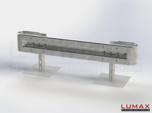 LR-B-1-640-GB-200 - 2,00 m, LUMAX-Rail-Bausatz zum Betonieren, 1-holmig, Kopfstücke Profil B