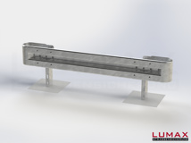 LR-B-1-640-GB-230 - 2,30 m, LUMAX-Rail-Bausatz zum Betonieren, 1-holmig, Kopfstücke Profil B