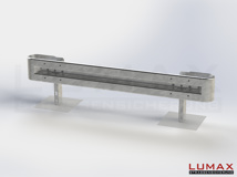 LR-B-1-640-GB-250 - 2,50 m, LUMAX-Rail-Bausatz zum Betonieren, 1-holmig, Kopfstücke Profil B