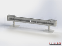 LR-B-1-640-GB-280 - 2,80 m, LUMAX-Rail-Bausatz zum Betonieren, 1-holmig, Kopfstücke Profil B