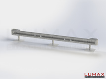 LR-B-1-640-GB-480 - 4,80 m, LUMAX-Rail-Bausatz zum Betonieren, 1-holmig, Kopfstücke Profil B