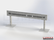 LR-B-1-960-GL-232 - 2,32 m, LUMAX-Rail-Bausatz zum Betonieren, 1-holmig, LR-Kopfstücke
