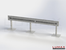 LR-B-1-960-GL-332 - 3,32 m, LUMAX-Rail-Bausatz zum Betonieren, 1-holmig, LR-Kopfstücke