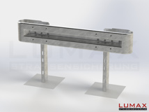 LR-B-1-960-GB-180 - 1,80 m, LUMAX-Rail-Bausatz zum Betonieren, 1-holmig, Kopfstücke Profil B