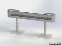 LR-B-1-960-GB-200 - 2,00 m, LUMAX-Rail-Bausatz zum Betonieren, 1-holmig, Kopfstücke Profil B
