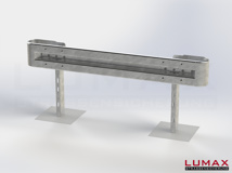 LR-B-1-960-GB-230 - 2,30 m, LUMAX-Rail-Bausatz zum Betonieren, 1-holmig, Kopfstücke Profil B