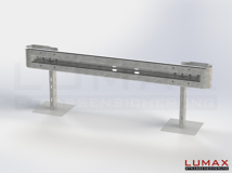 LR-B-1-960-GB-280 - 2,80 m, LUMAX-Rail-Bausatz zum Betonieren, 1-holmig, Kopfstücke Profil B