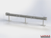 LR-B-1-960-GB-480 - 4,80 m, LUMAX-Rail-Bausatz zum Betonieren, 1-holmig, Kopfstücke Profil B