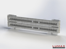 LR-B-2-755-GB-280 - 2,80 m, LUMAX-Rail-Bausatz zum Betonieren, 2-holmig, Kopfstücke Profil B