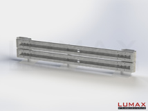 LR-B-2-755-GB-380 - 3,80 m, LUMAX-Rail-Bausatz zum Betonieren, 2-holmig, Kopfstücke Profil B