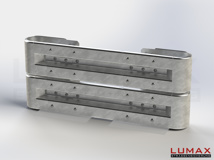 LR-B-2-640-GB-150 - 1,50 m, LUMAX-Rail-Bausatz zum Betonieren, 2-holmig, Kopfstücke Profil B