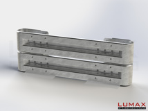 LR-B-2-640-GB-180 - 1,80 m, LUMAX-Rail-Bausatz zum Betonieren, 2-holmig, Kopfstücke Profil B