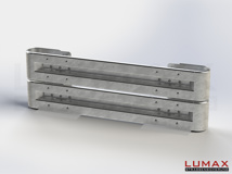 LR-B-2-640-GB-200 - 2,00 m, LUMAX-Rail-Bausatz zum Betonieren, 2-holmig, Kopfstücke Profil B