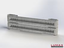 LR-B-2-640-GB-230 - 2,30 m, LUMAX-Rail-Bausatz zum Betonieren, 2-holmig, Kopfstücke Profil B