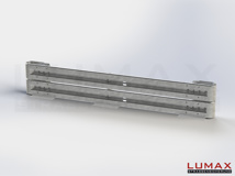LR-B-2-640-GB-380 - 3,80 m, LUMAX-Rail-Bausatz zum Betonieren, 2-holmig, Kopfstücke Profil B