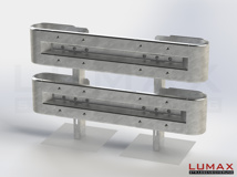 LR-B-2-960-GB-150 - 1,50 m, LUMAX-Rail-Bausatz zum Betonieren, 2-holmig, Kopfstücke Profil B