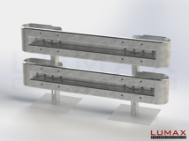 LR-B-2-960-GB-180 - 1,80 m, LUMAX-Rail-Bausatz zum Betonieren, 2-holmig, Kopfstücke Profil B