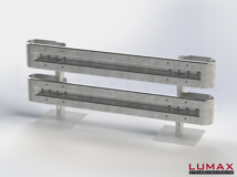 LR-B-2-960-GB-230 - 2,30 m, LUMAX-Rail-Bausatz zum Betonieren, 2-holmig, Kopfstücke Profil B