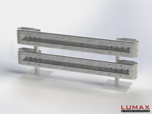LR-B-2-960-GB-250 - 2,50 m, LUMAX-Rail-Bausatz zum Betonieren, 2-holmig, Kopfstücke Profil B
