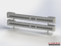 LR-B-2-960-GB-280 - 2,80 m, LUMAX-Rail-Bausatz zum Betonieren, 2-holmig, Kopfstücke Profil B