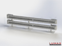 LR-B-2-960-GB-380 - 3,80 m, LUMAX-Rail-Bausatz zum Betonieren, 2-holmig, Kopfstücke Profil B