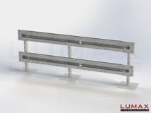 LR-B-2-1280-GL-332 - 3,32 m, LUMAX-Rail-Bausatz zum Betonieren, 2-holmig, LR-Kopfstücke