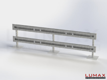 LR-B-2-1280-GL-432 - 4,32 m, LUMAX-Rail-Bausatz zum Betonieren, 2-holmig, LR-Kopfstücke