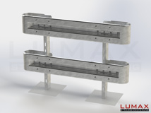 LR-B-2-1280-GB-180 - 1,80 m, LUMAX-Rail-Bausatz zum Betonieren, 2-holmig, Kopfstücke Profil B