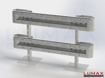 LR-B-2-1280-GB-200 - 2,00 m, LUMAX-Rail-Bausatz zum Betonieren, 2-holmig, Kopfstücke Profil B