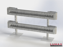 LR-B-2-1280-GB-230 - 2,30 m, LUMAX-Rail-Bausatz zum Betonieren, 2-holmig, Kopfstücke Profil B