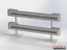 LR-B-2-1280-GB-250 - 2,50 m, LUMAX-Rail-Bausatz zum Betonieren, 2-holmig, Kopfstücke Profil B