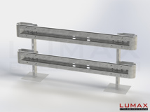 LR-B-2-1280-GB-280 - 2,80 m, LUMAX-Rail-Bausatz zum Betonieren, 2-holmig, Kopfstücke Profil B