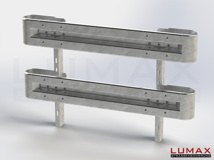 LR-R-2-1280-GB-200 - 2,00 m, LUMAX-Rail-Bausatz zum Rammen, 2-holmig, Kopfstücke Profil B