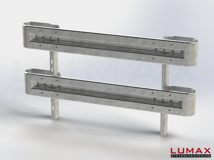 LR-R-2-1280-GB-230 - 2,30 m, LUMAX-Rail-Bausatz zum Rammen, 2-holmig, Kopfstücke Profil B