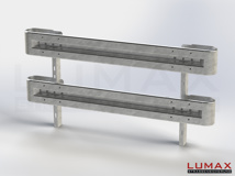 LR-R-2-1280-GB-250 - 2,50 m, LUMAX-Rail-Bausatz zum Rammen, 2-holmig, Kopfstücke Profil B
