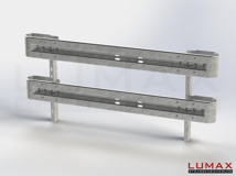 LR-R-2-1280-GB-280 - 2,80 m, LUMAX-Rail-Bausatz zum Rammen, 2-holmig, Kopfstücke Profil B